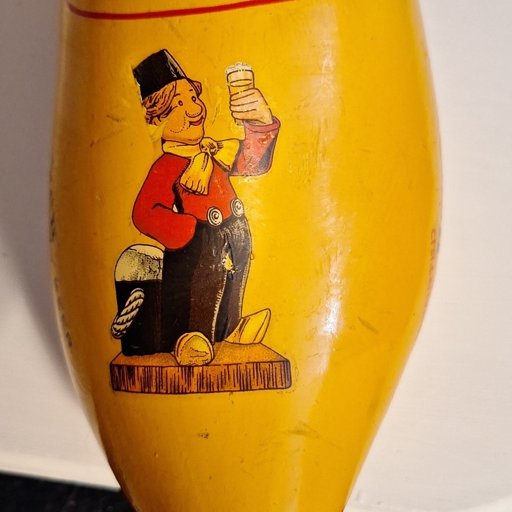 Vintage 1970s Dutch Carved Heineken Wooden Shoe Clog Promotional Item - Picture 3 of 7